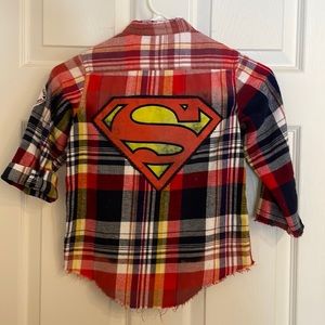Upcycled Flannel shirt sz S 6/7
